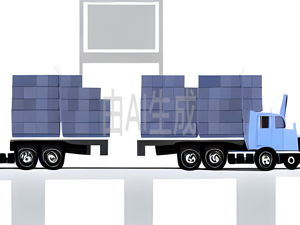 大藍色卡車與分開的拖車 3D渲染技術(shù)在農(nóng)業(yè)與大廈運輸中的應用
